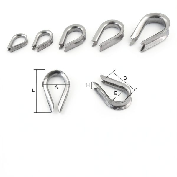 Wire Rope Thimbles Kit Glarks 250pcs 304 Steel & Aluminum Crimping-1