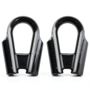 Winch Rope Tube MEETOOT M8 Stainless Steel Thimble Collar – 2pcs Black-0