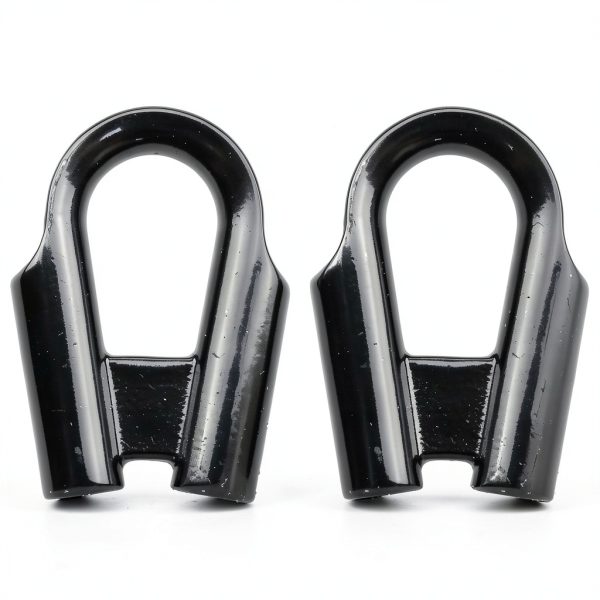 Winch Rope Tube MEETOOT M8 Stainless Steel Thimble Collar – 2pcs Black-0