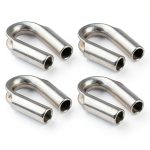 EEYAD 4 Pack 304 Stainless Steel 15/64" (6mm) Wire Rope Tube Thimble-0