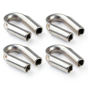 EEYAD 4 Pack 304 Stainless Steel 15/64" (6mm) Wire Rope Tube Thimble-0