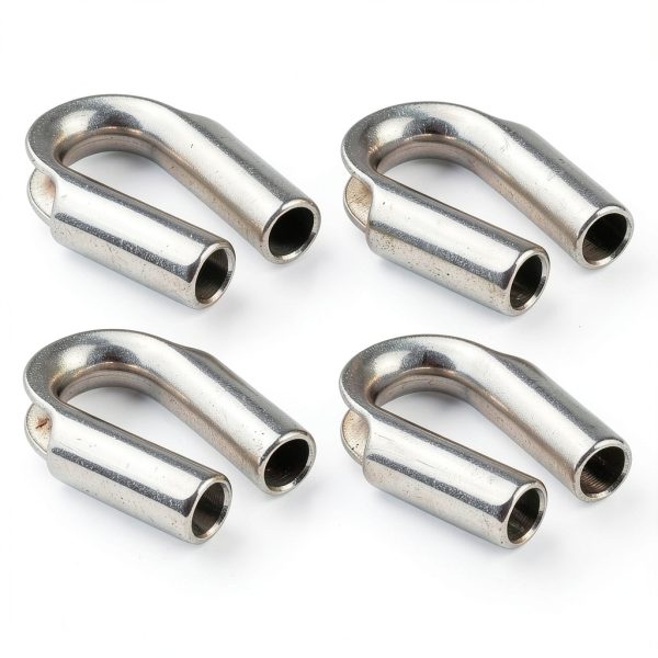 EEYAD 4 Pack 304 Stainless Steel 15/64" (6mm) Wire Rope Tube Thimble-0