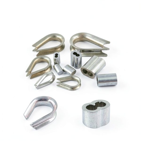 Wire Rope Thimbles Kit Glarks 250pcs 304 Steel & Aluminum Crimping-3