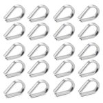 M4 Stainless Steel Thimbles PDETVEO 20pcs for 5/32" Wire Rope Cable-0