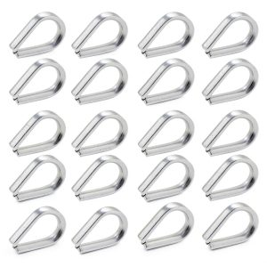M4 Stainless Steel Thimbles PDETVEO 20pcs for 5/32" Wire Rope Cable-0