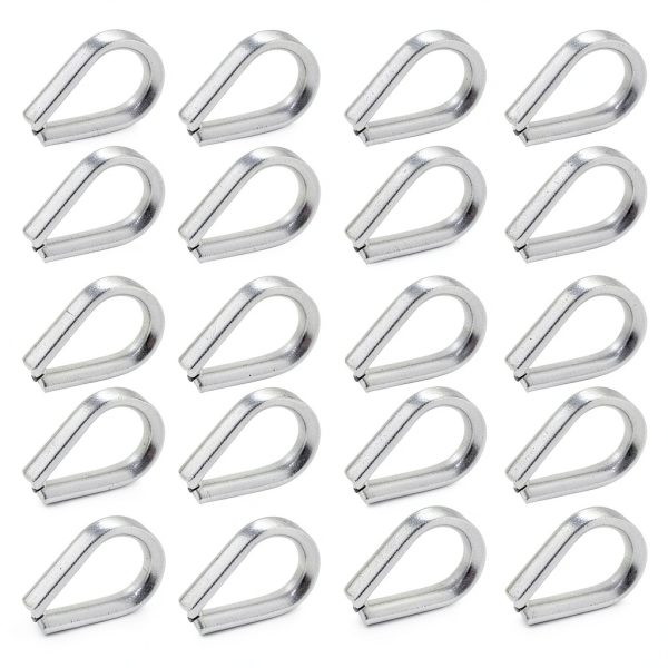 M4 Stainless Steel Thimbles PDETVEO 20pcs for 5/32" Wire Rope Cable-0