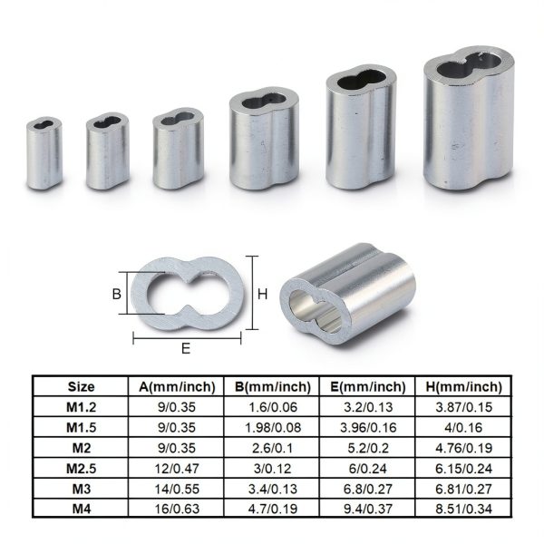 Wire Rope Thimbles Kit Glarks 250pcs 304 Steel & Aluminum Crimping-2