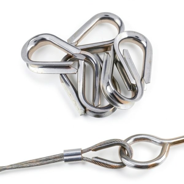 3/16" Wire Rope Thimbles 6Pcs by PNXKTXO Stainless Steel Rigging Kit-3