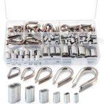 Wire Rope Thimbles Kit Glarks 250pcs 304 Steel & Aluminum Crimping-0