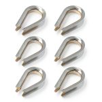 3/16" Wire Rope Thimbles 6Pcs by PNXKTXO Stainless Steel Rigging Kit-0