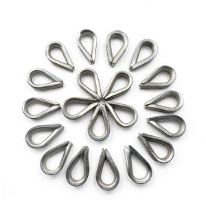 M6 Galvanized Steel Wire Rope Thimble 1/4" 6mm Rigging 20PCS Aligle-0