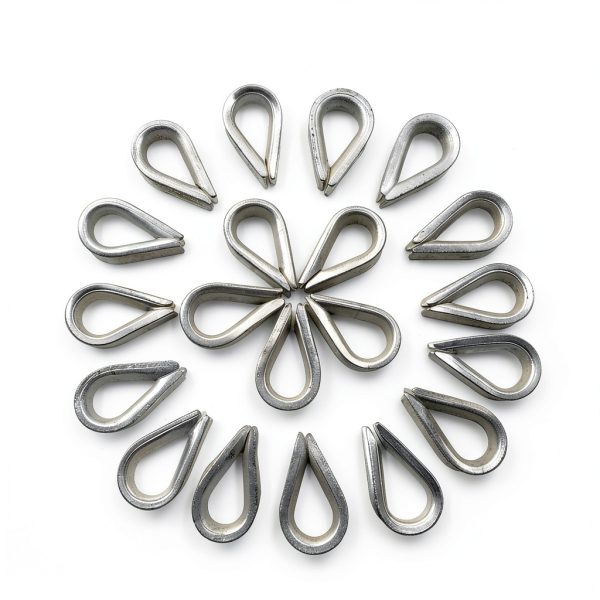 M6 Galvanized Steel Wire Rope Thimble 1/4" 6mm Rigging 20PCS Aligle-0