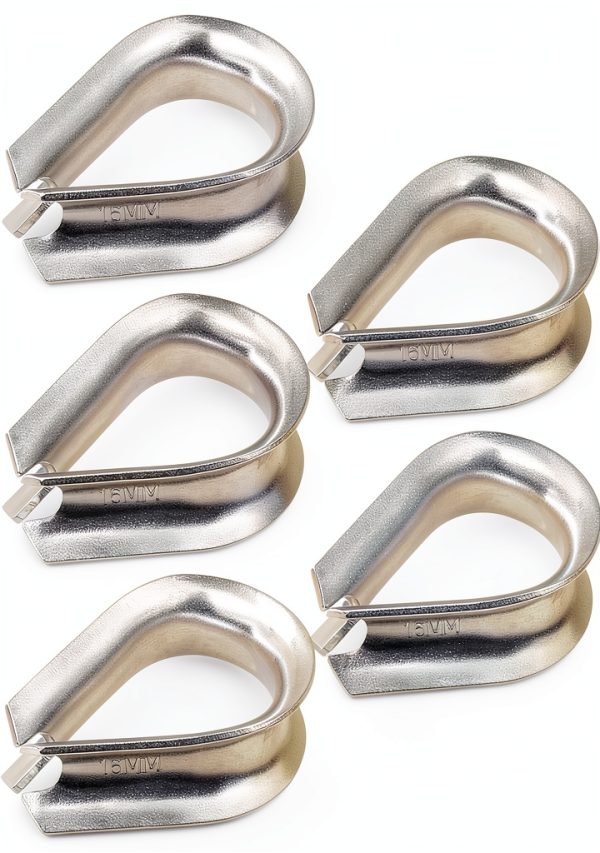 5/8 Inch Wire Rope Thimble by AConnet 304 Steel Set of 5 M12 Thimbles-0