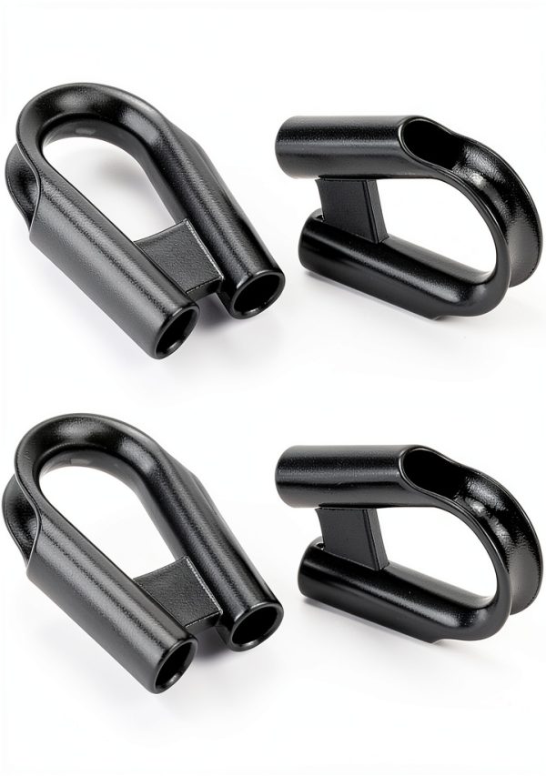 QWORK 7mm 1/4" 304 Stainless Steel Tube Thimble Gusset Black Pack of 4-7