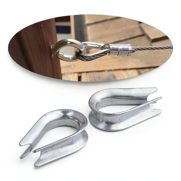 CBTONE 50 Pack M6 Stainless Steel Thimble for 1/4 Inch Wire Rope-5